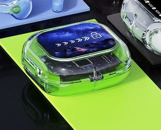 MG6 Transparent LCD Color Screen Wireless Bluetooth Headset Smart Touch Screen Transparent Exquisite Battery Compartment Long Endurance Noise Reduction